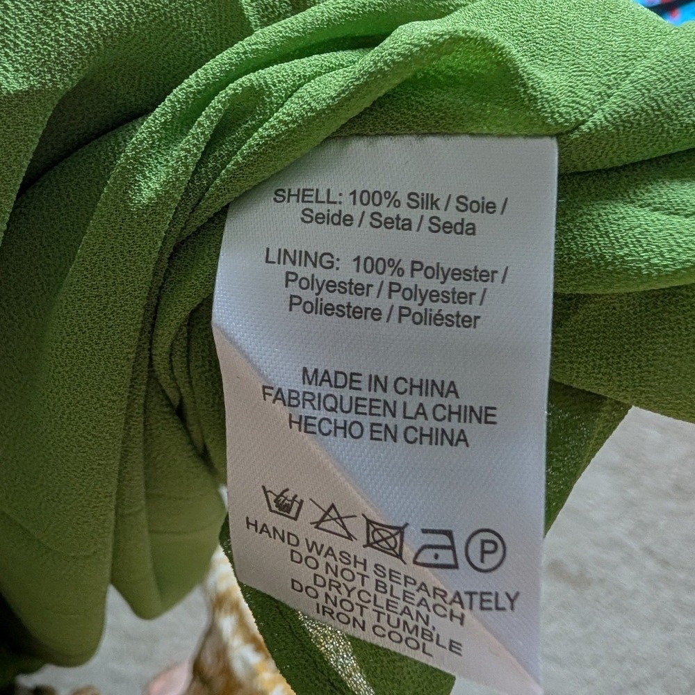 Sau Lee NWT Cameron Silk Chiffon Gown Apple Green Pleated Maxi Dress- Size 4 - Picture 8 of 8
